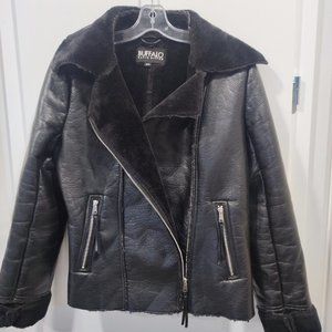 Buffalo David Bitton vegan leather moto style jacket woman;s size M